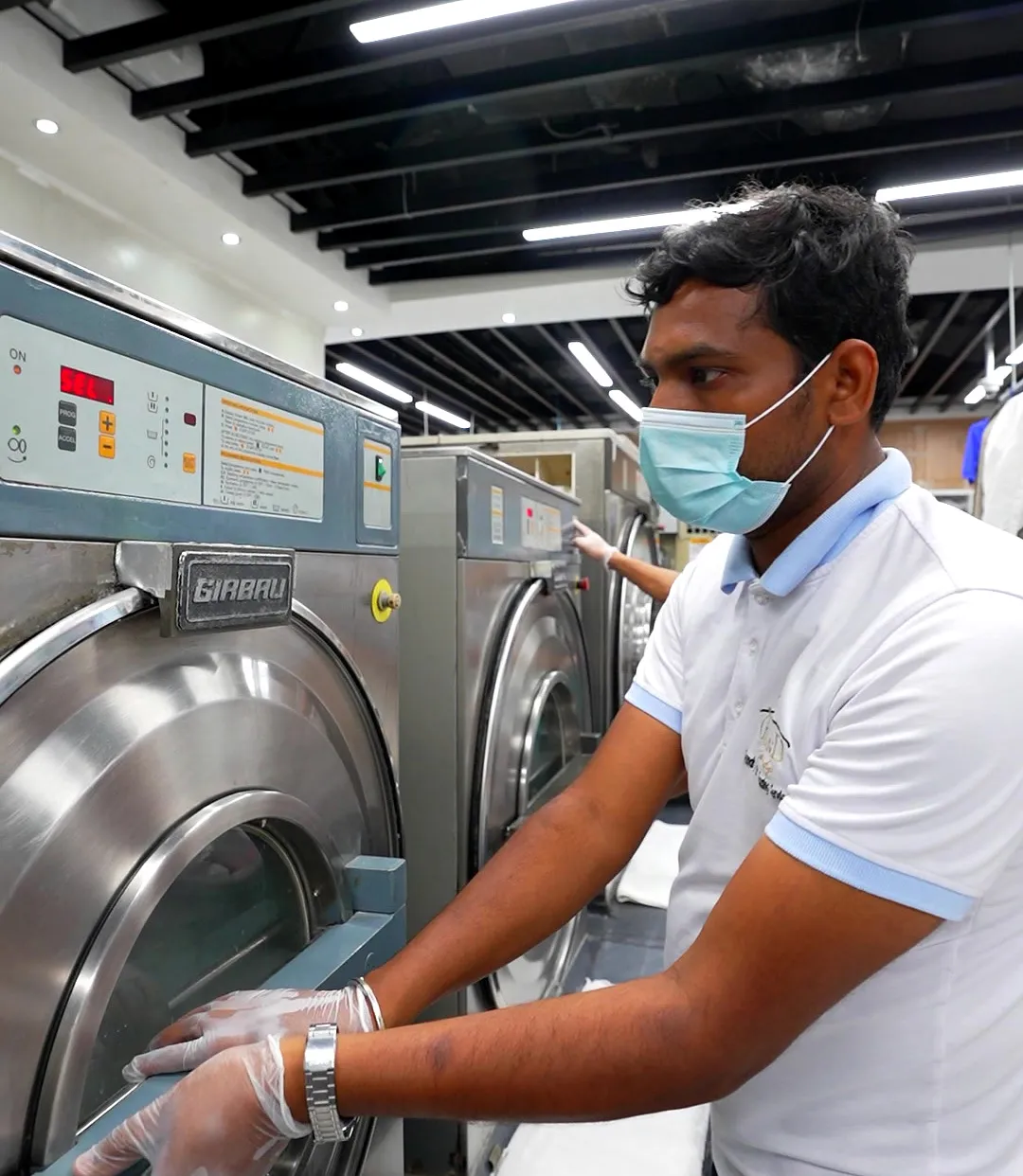 Grand Laundry team at work in Abu Dhabi